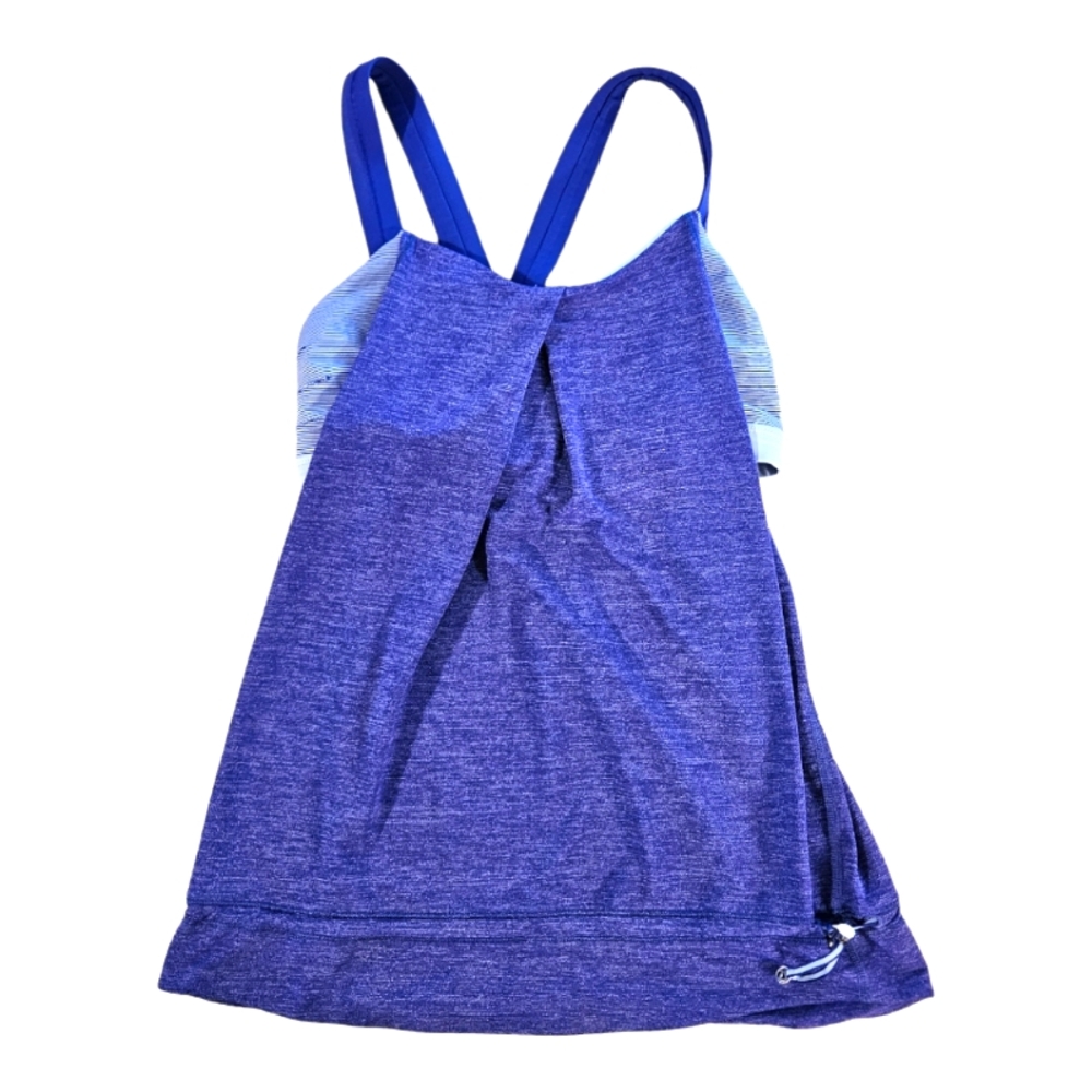 Lululemon Athletica Bruised Berry Rest Less Tank Built-in Bra Drawstring Sz 6